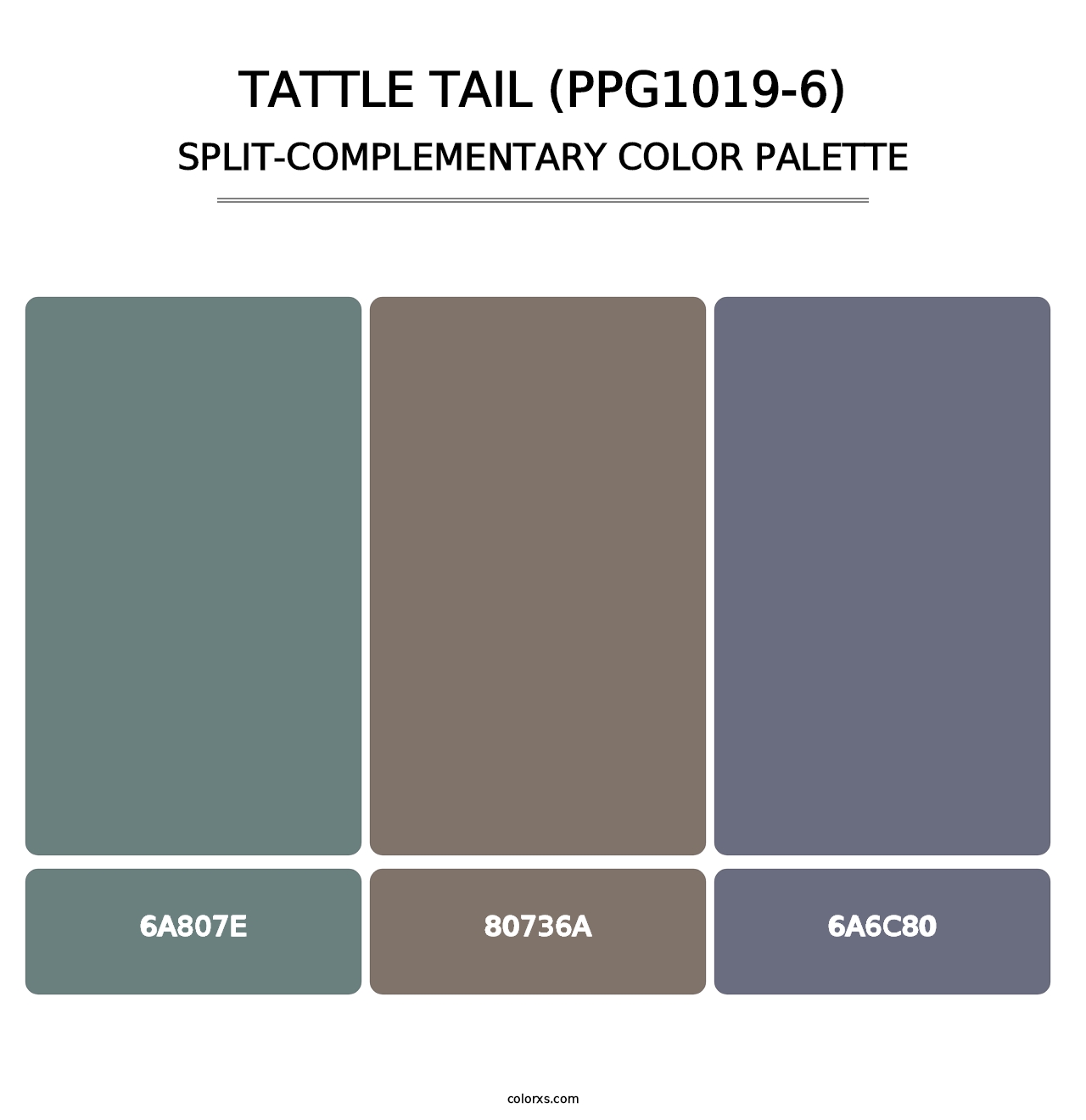Tattle Tail (PPG1019-6) - Split-Complementary Color Palette