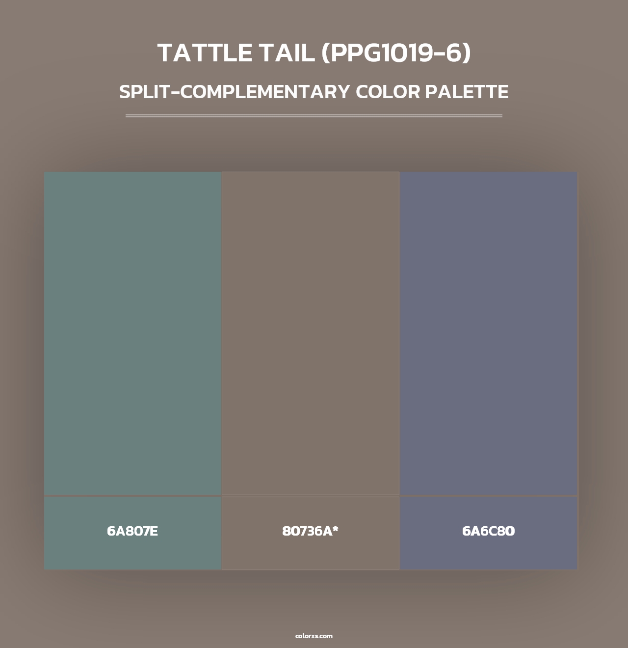 Tattle Tail (PPG1019-6) - Split-Complementary Color Palette