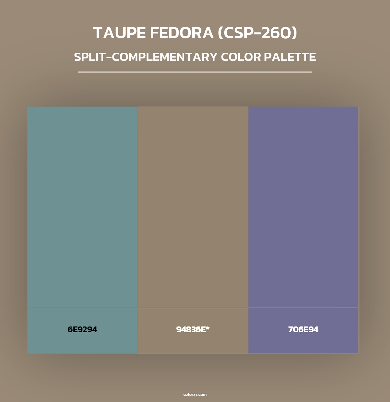 Taupe Fedora (CSP-260) - Split-Complementary Color Palette