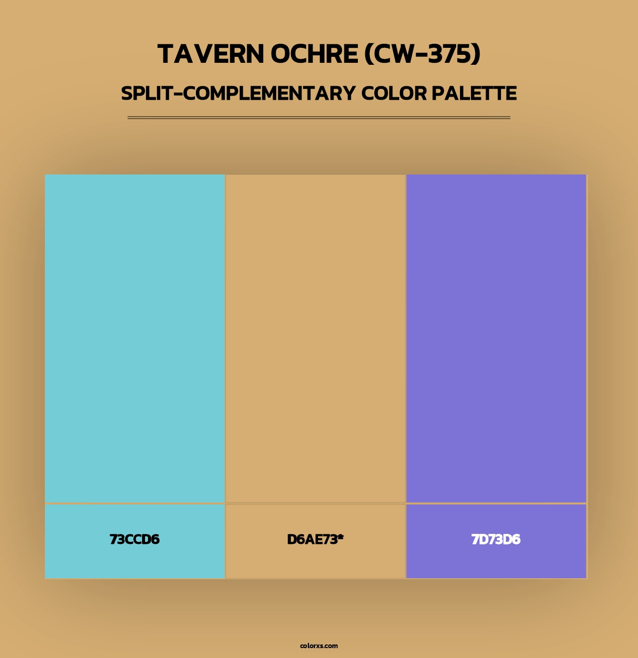 Tavern Ochre (CW-375) - Split-Complementary Color Palette