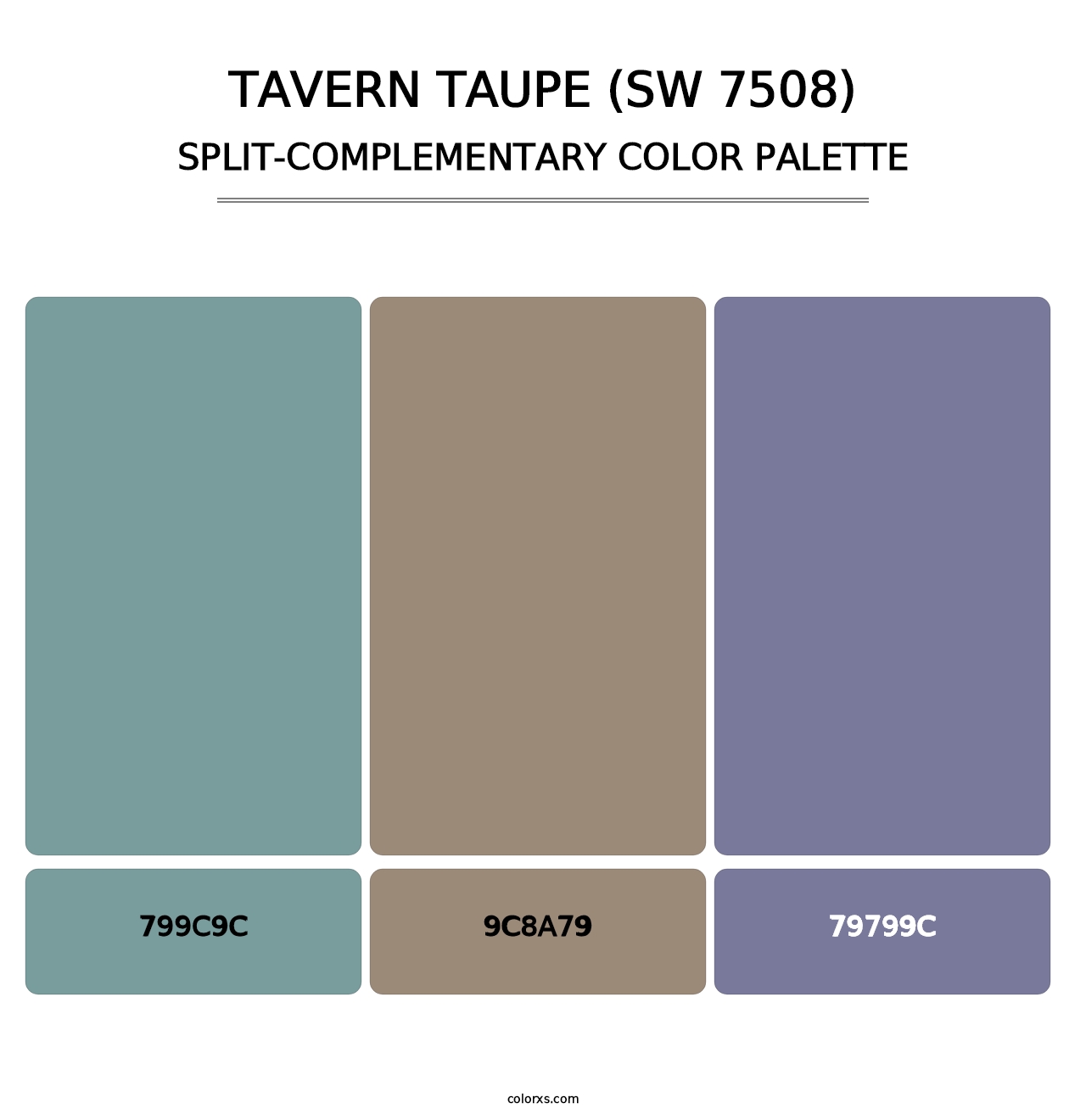 Tavern Taupe (SW 7508) - Split-Complementary Color Palette