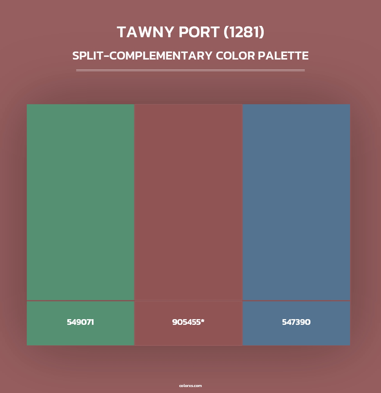 Tawny Port (1281) - Split-Complementary Color Palette