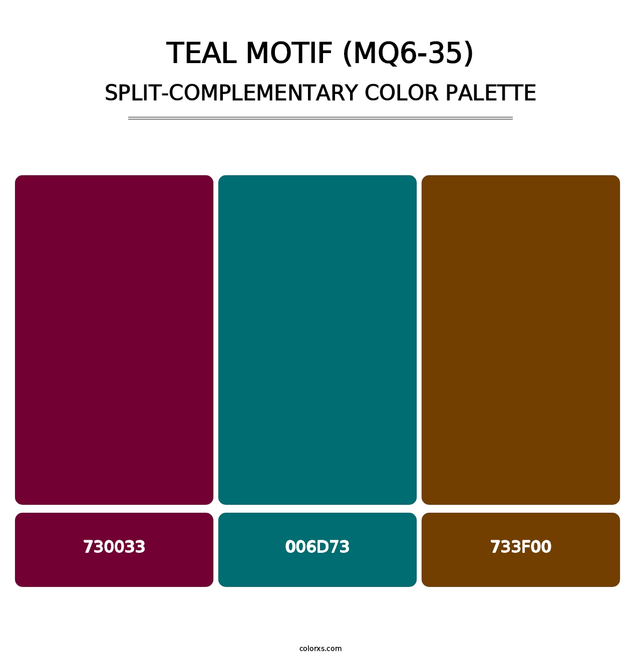 Teal Motif (MQ6-35) - Split-Complementary Color Palette