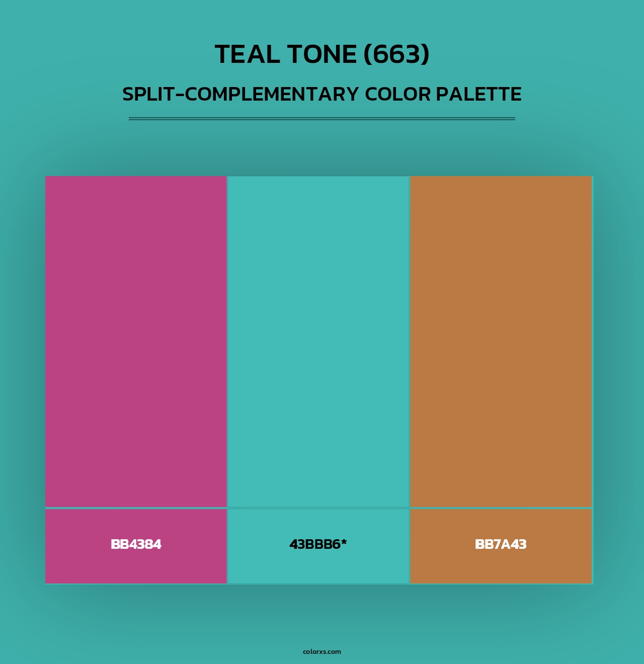 Teal Tone (663) - Split-Complementary Color Palette