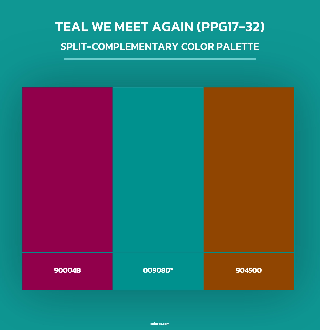 Teal We Meet Again (PPG17-32) - Split-Complementary Color Palette