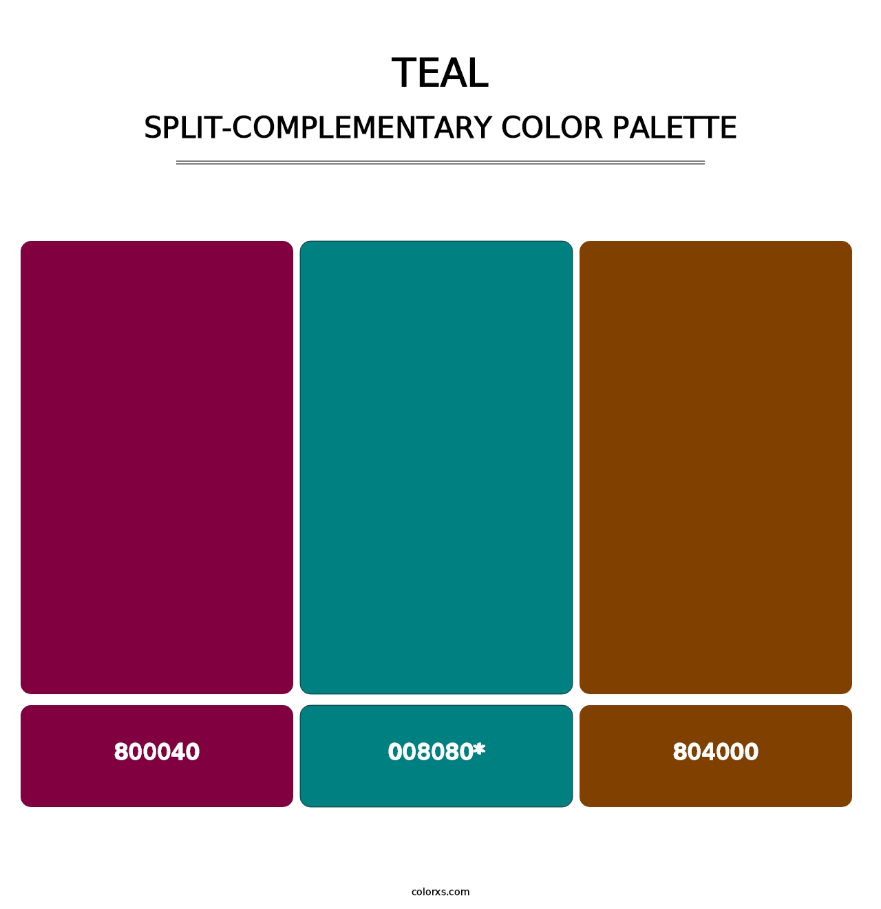 Teal - Split-Complementary Color Palette