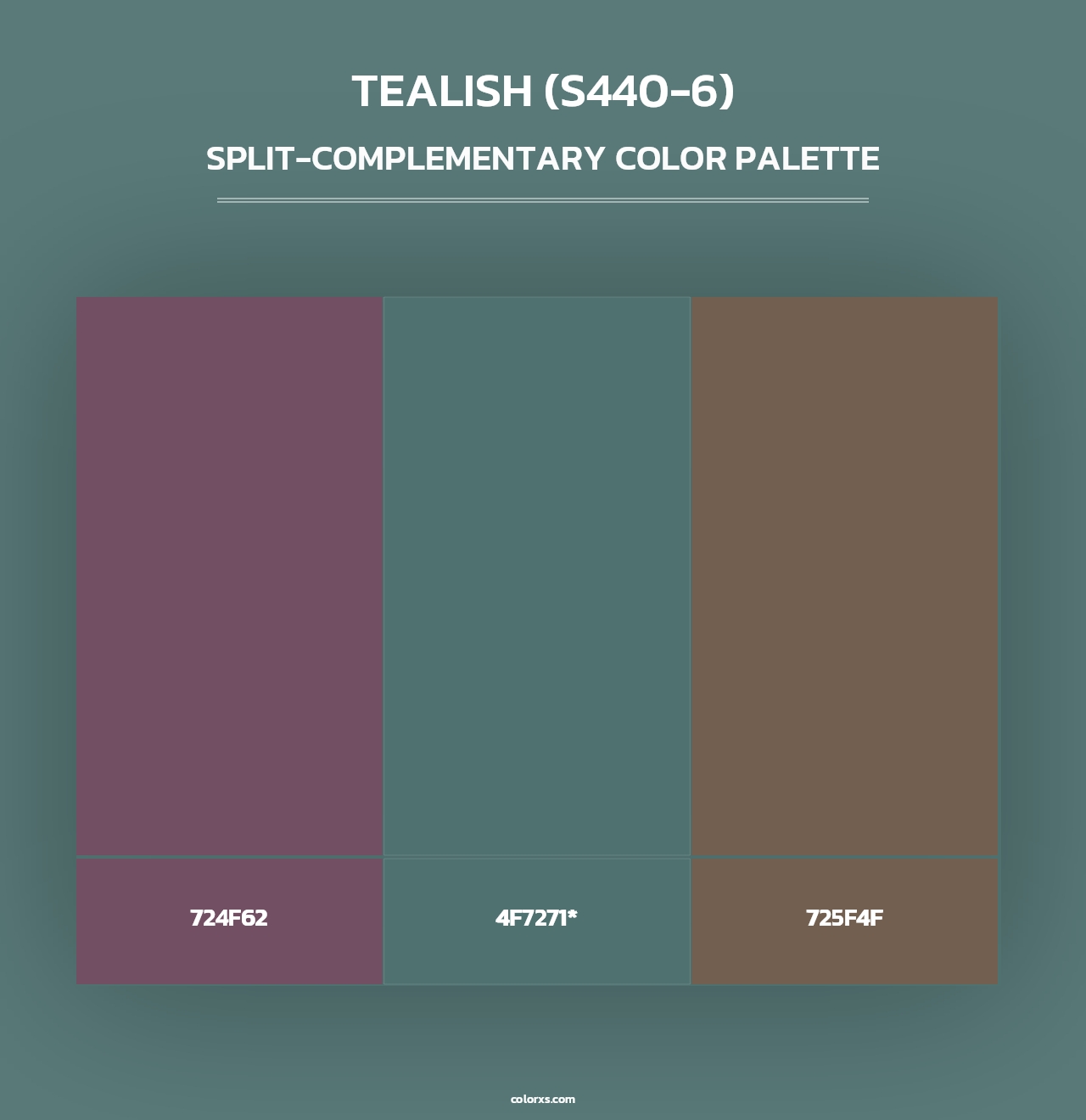 Tealish (S440-6) - Split-Complementary Color Palette