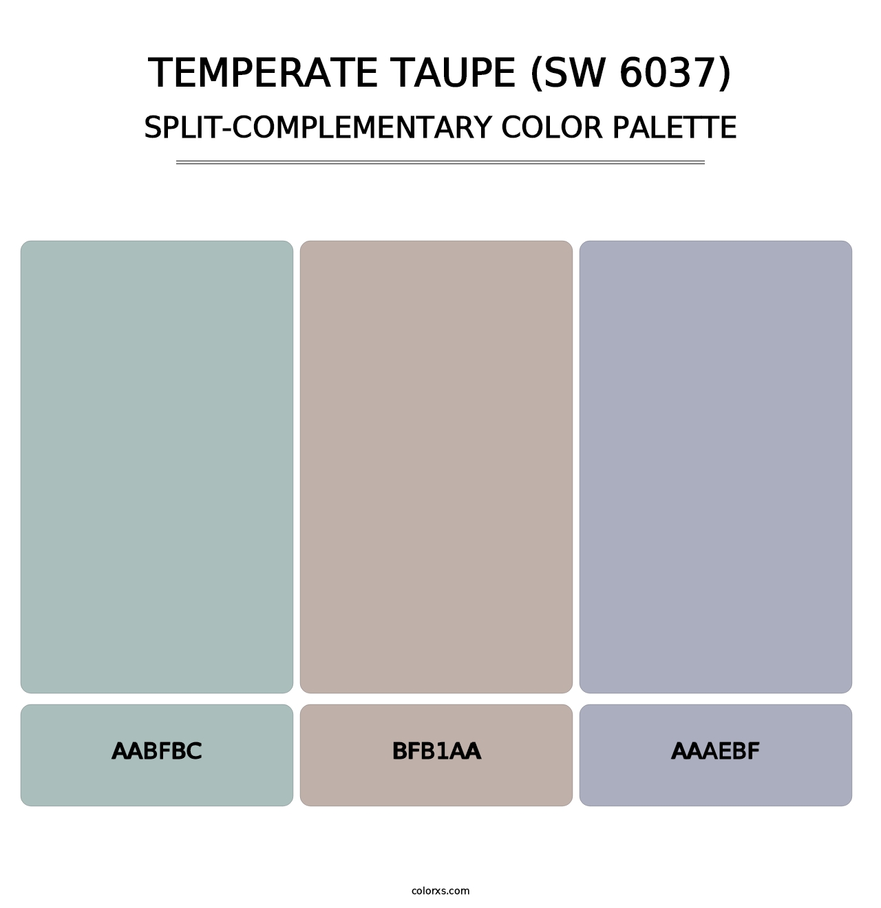 Temperate Taupe (SW 6037) - Split-Complementary Color Palette