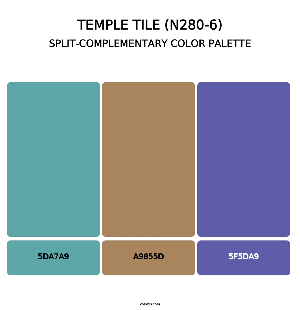 Temple Tile (N280-6) - Split-Complementary Color Palette