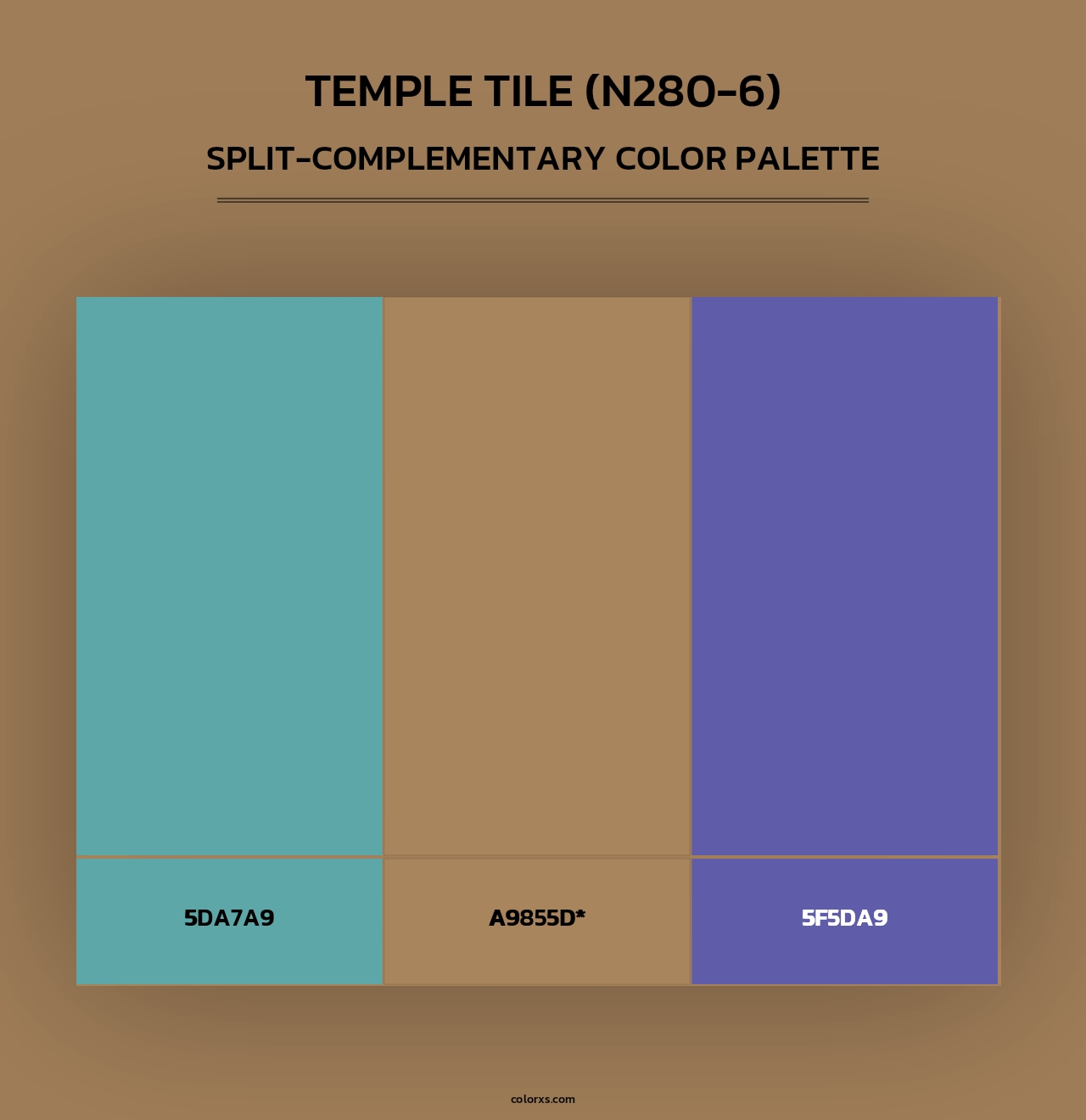 Temple Tile (N280-6) - Split-Complementary Color Palette