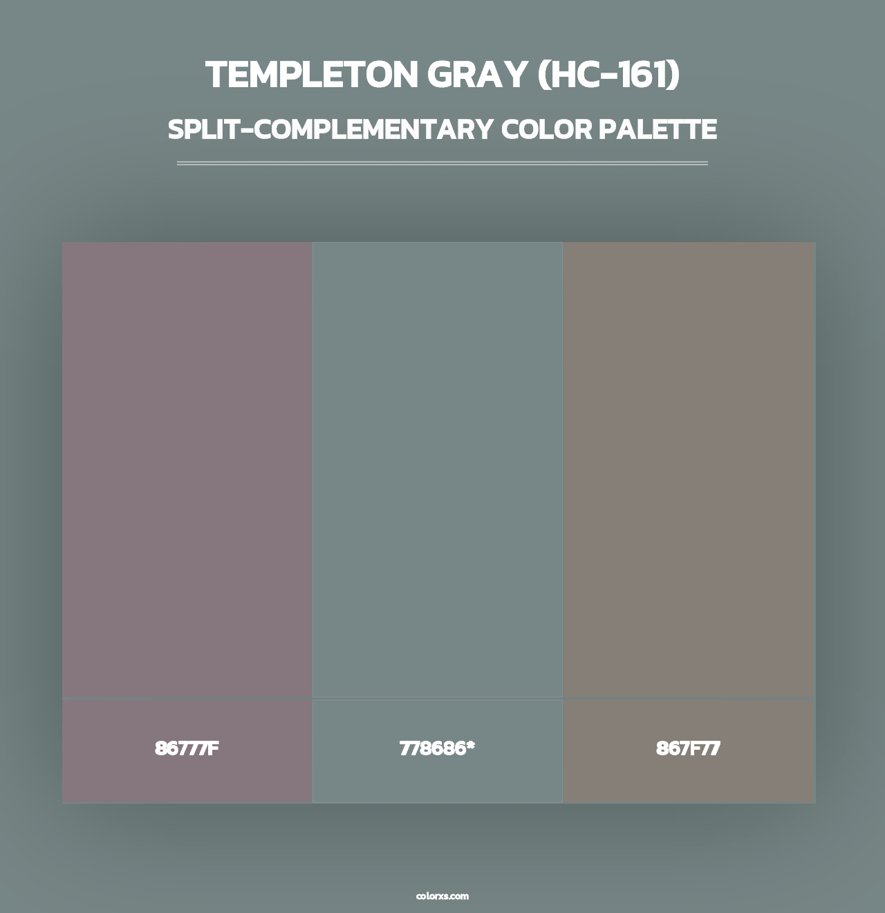 Templeton Gray (HC-161) - Split-Complementary Color Palette