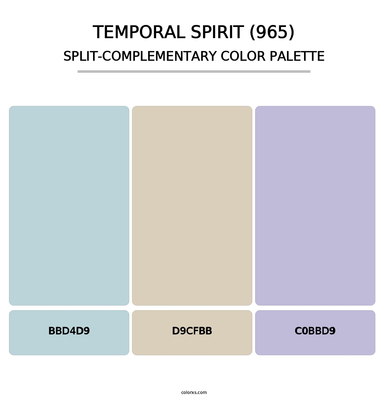 Temporal Spirit (965) - Split-Complementary Color Palette