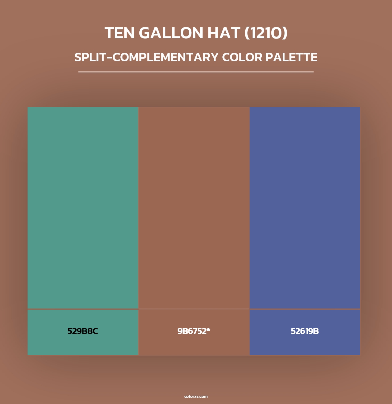 Ten Gallon Hat (1210) - Split-Complementary Color Palette