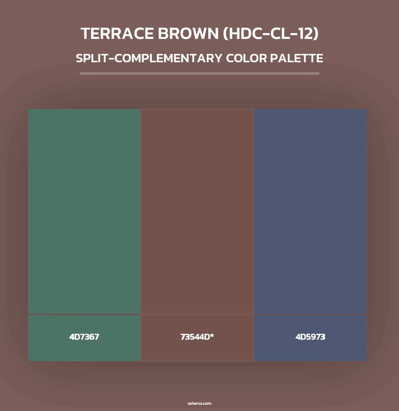 Terrace Brown (HDC-CL-12) - Split-Complementary Color Palette