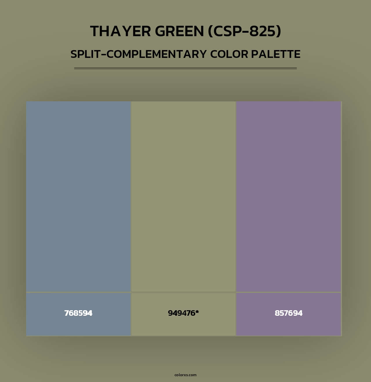 Thayer Green (CSP-825) - Split-Complementary Color Palette