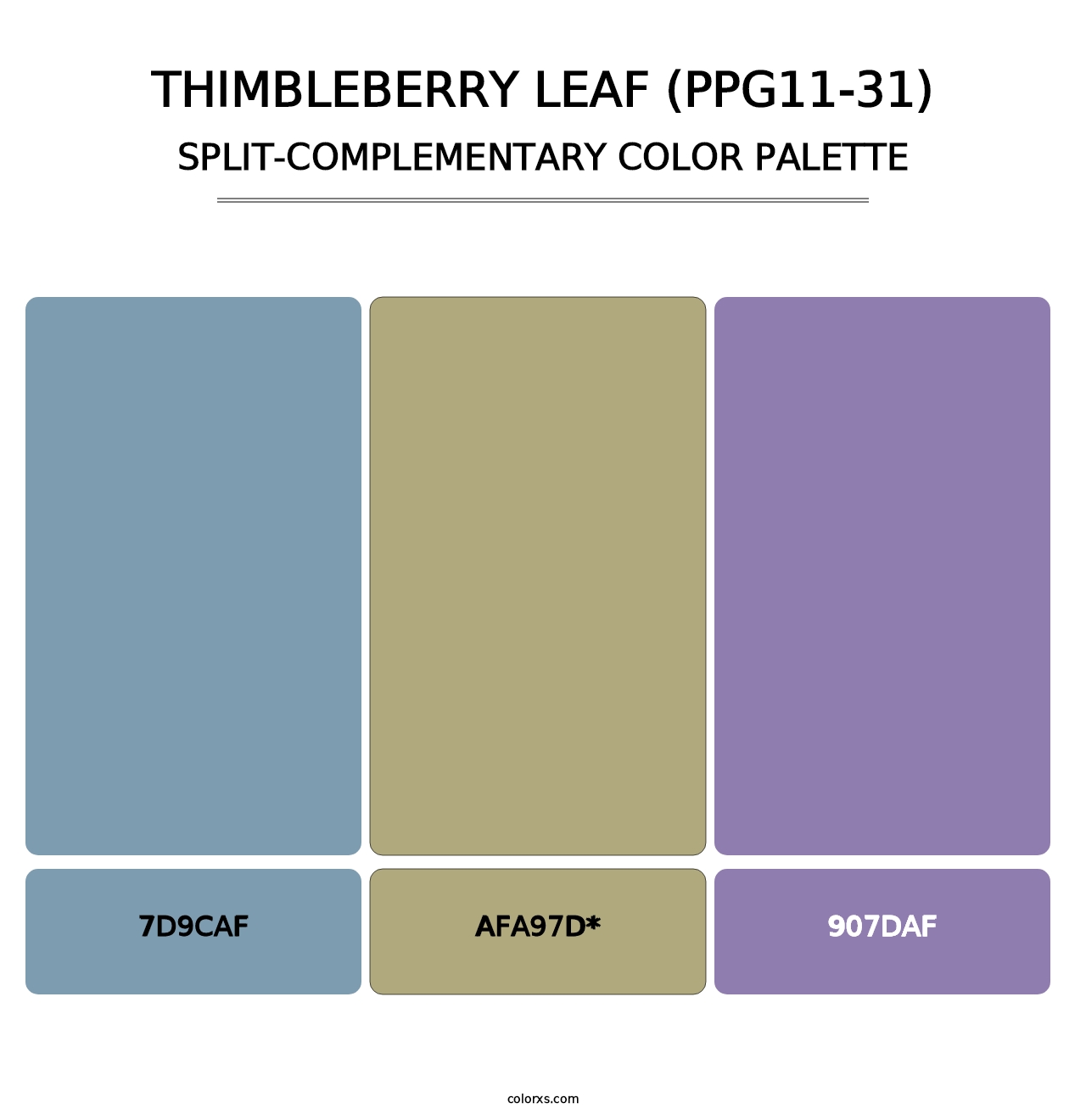 Thimbleberry Leaf (PPG11-31) - Split-Complementary Color Palette
