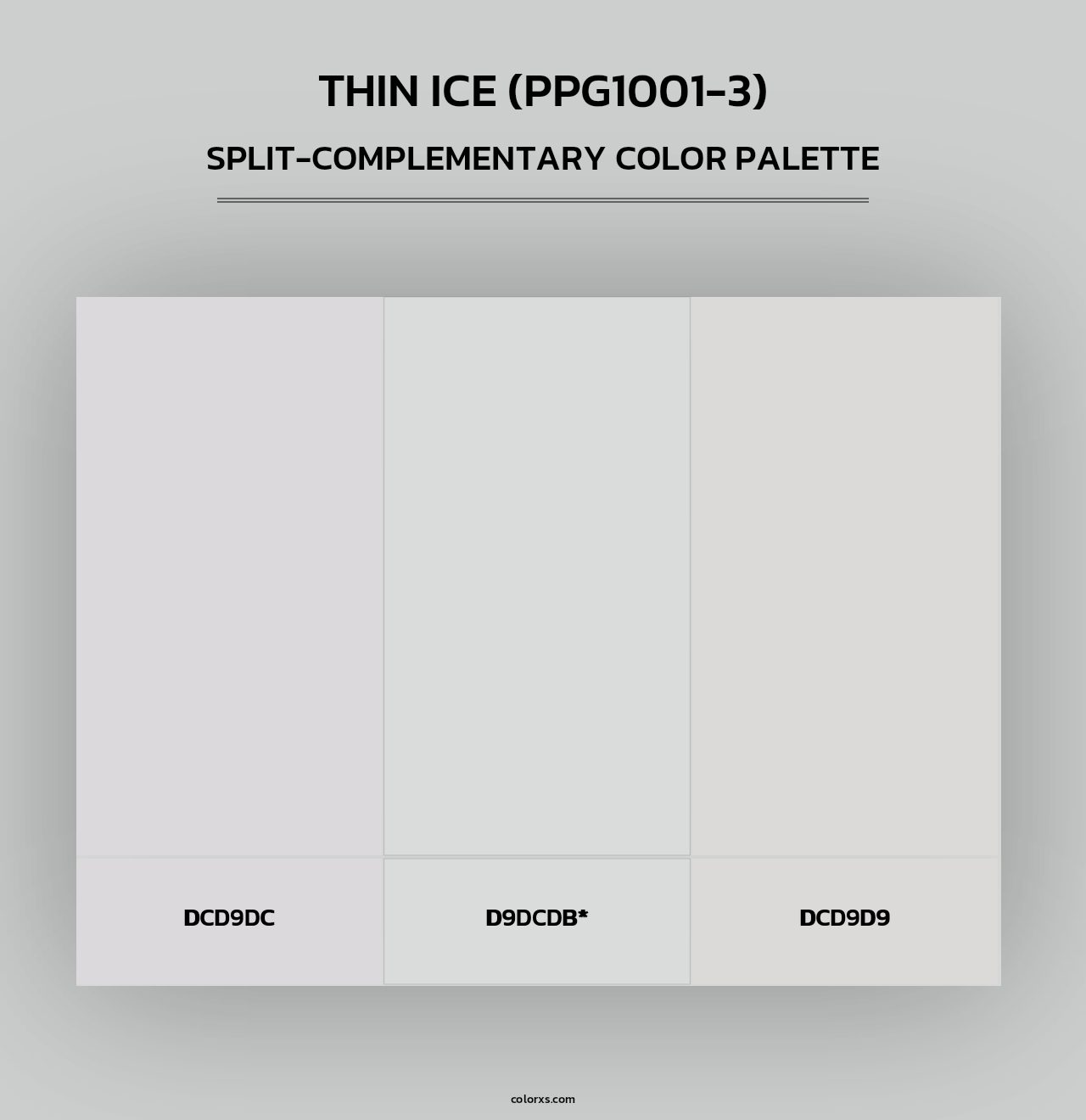 Thin Ice (PPG1001-3) - Split-Complementary Color Palette