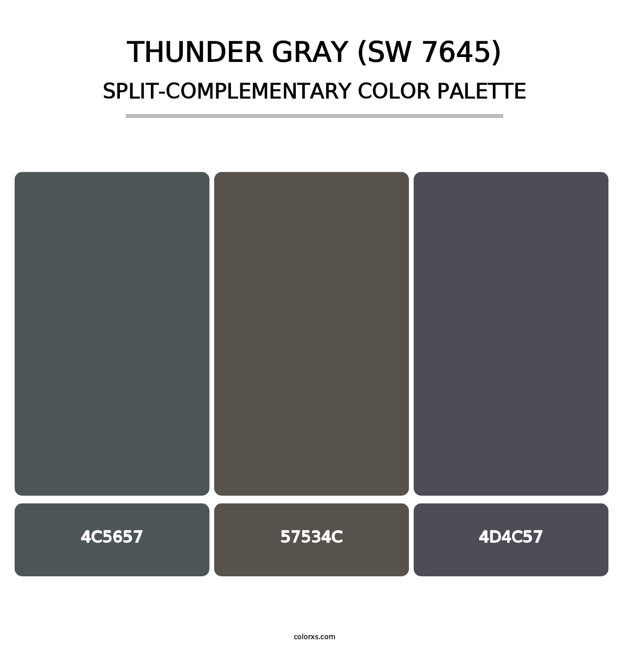 Thunder Gray (SW 7645) - Split-Complementary Color Palette