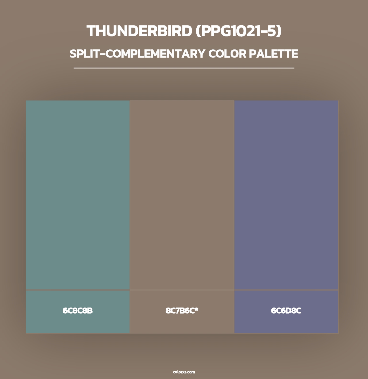 Thunderbird (PPG1021-5) - Split-Complementary Color Palette