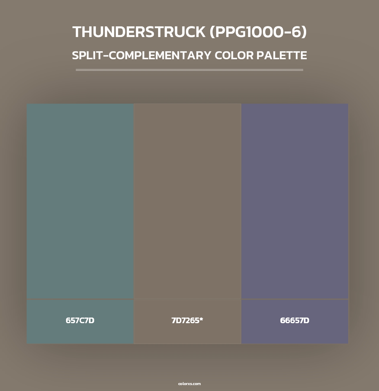 Thunderstruck (PPG1000-6) - Split-Complementary Color Palette