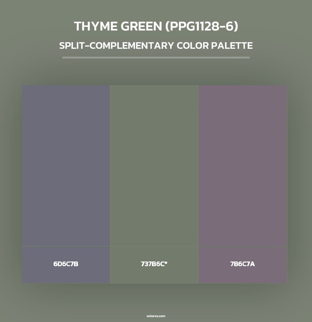Thyme Green (PPG1128-6) - Split-Complementary Color Palette