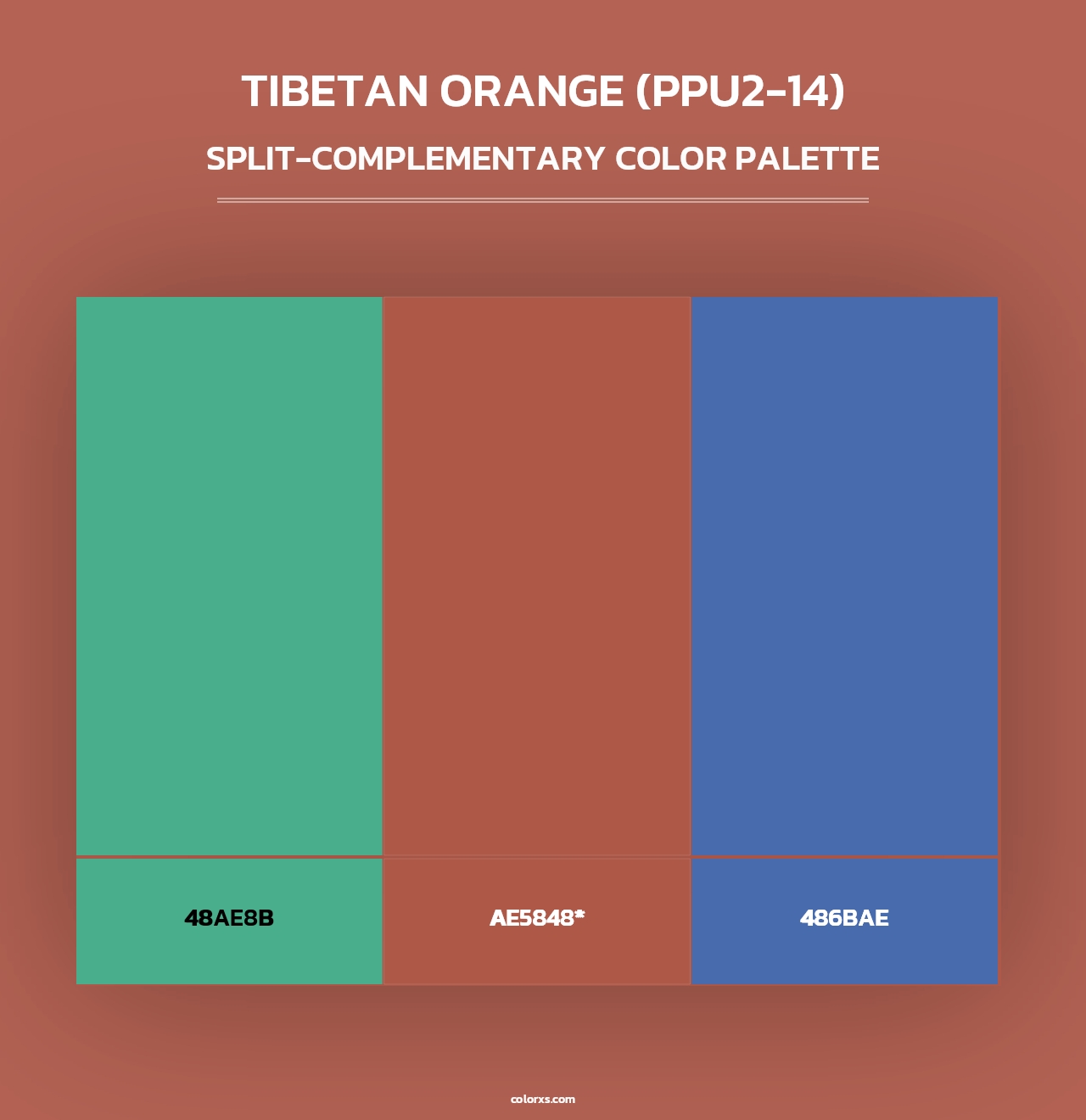 Tibetan Orange (PPU2-14) - Split-Complementary Color Palette