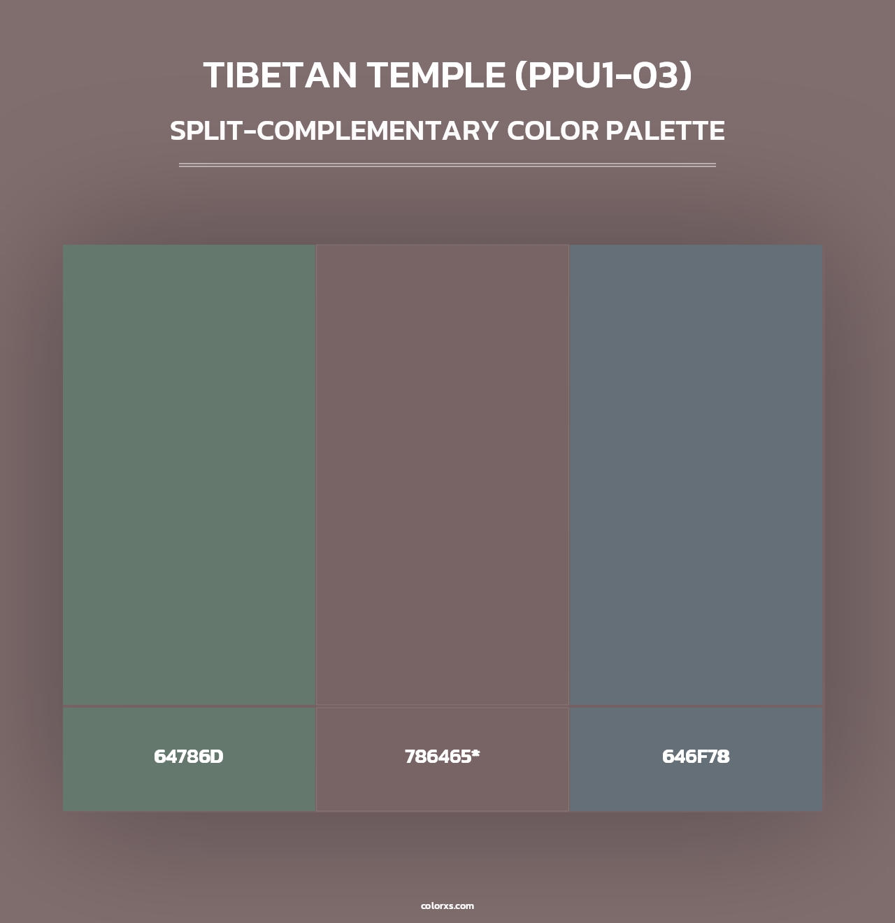 Tibetan Temple (PPU1-03) - Split-Complementary Color Palette