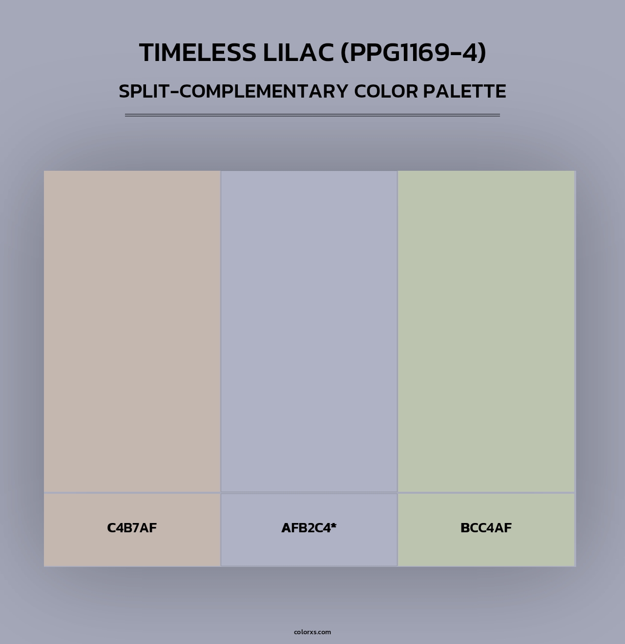 Timeless Lilac (PPG1169-4) - Split-Complementary Color Palette