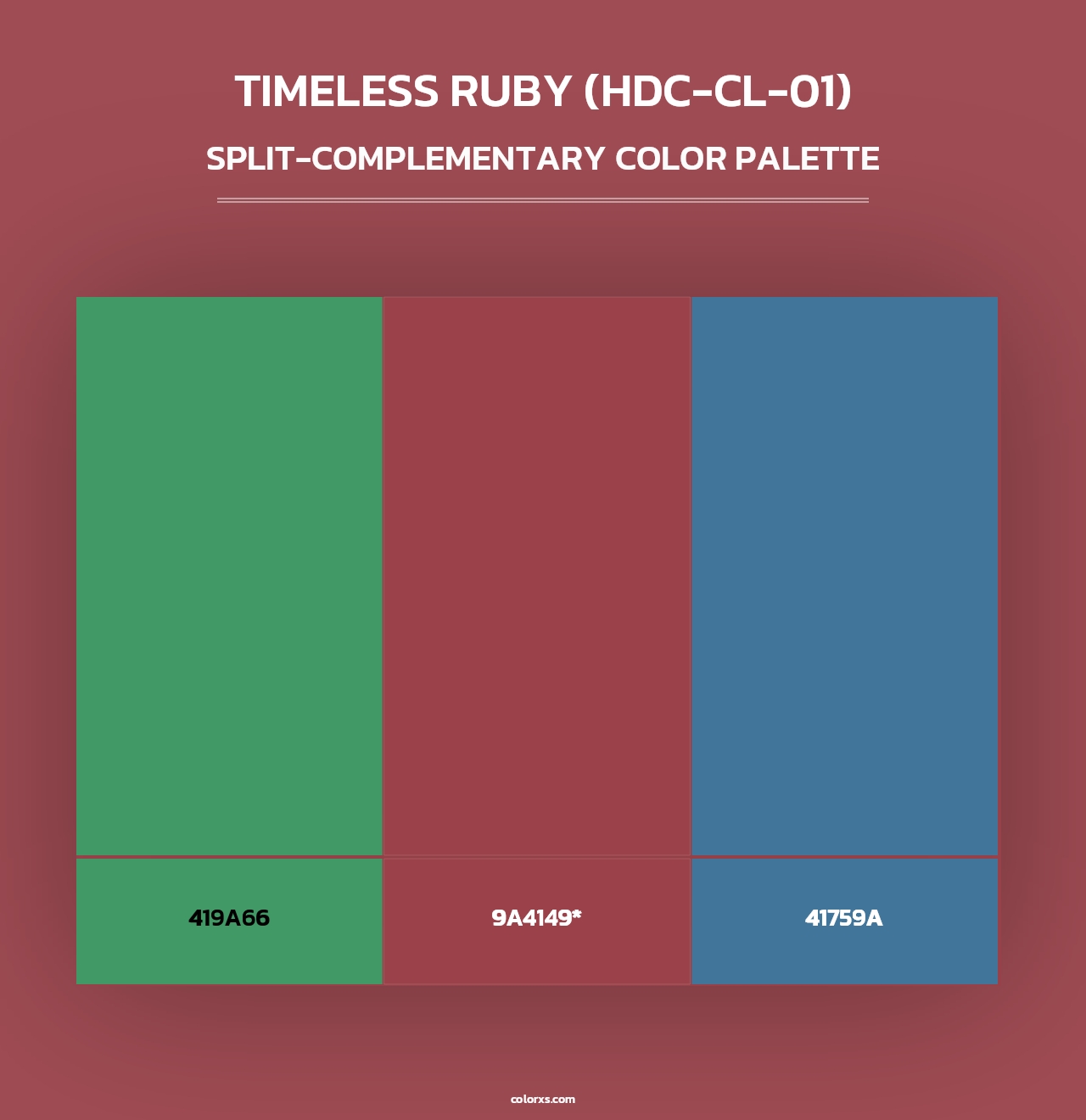 Timeless Ruby (HDC-CL-01) - Split-Complementary Color Palette