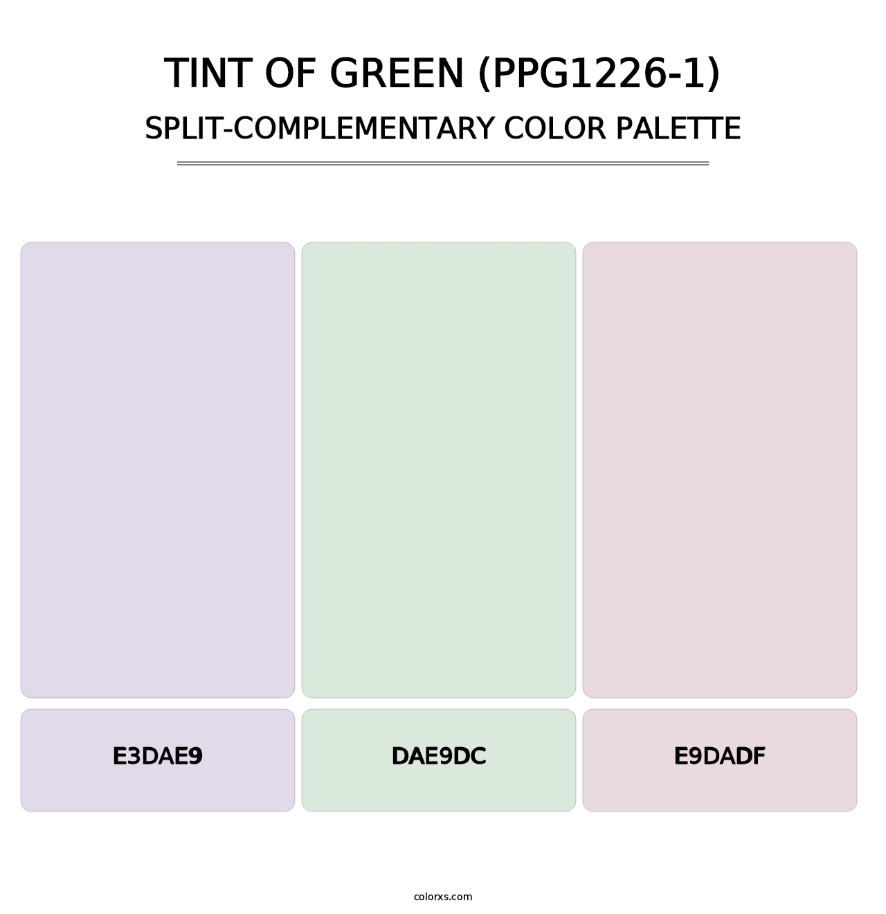 Tint Of Green (PPG1226-1) - Split-Complementary Color Palette