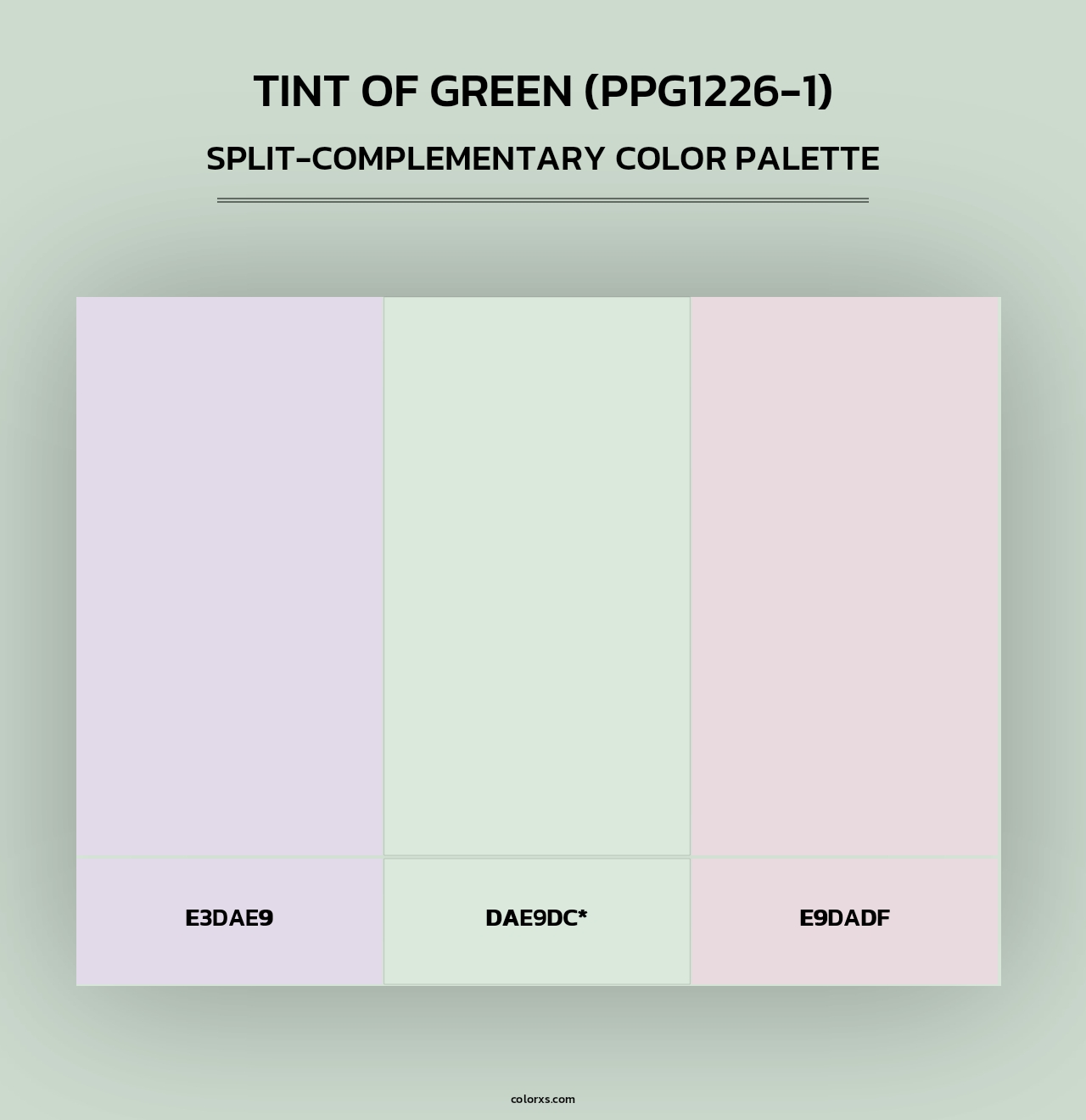 Tint Of Green (PPG1226-1) - Split-Complementary Color Palette