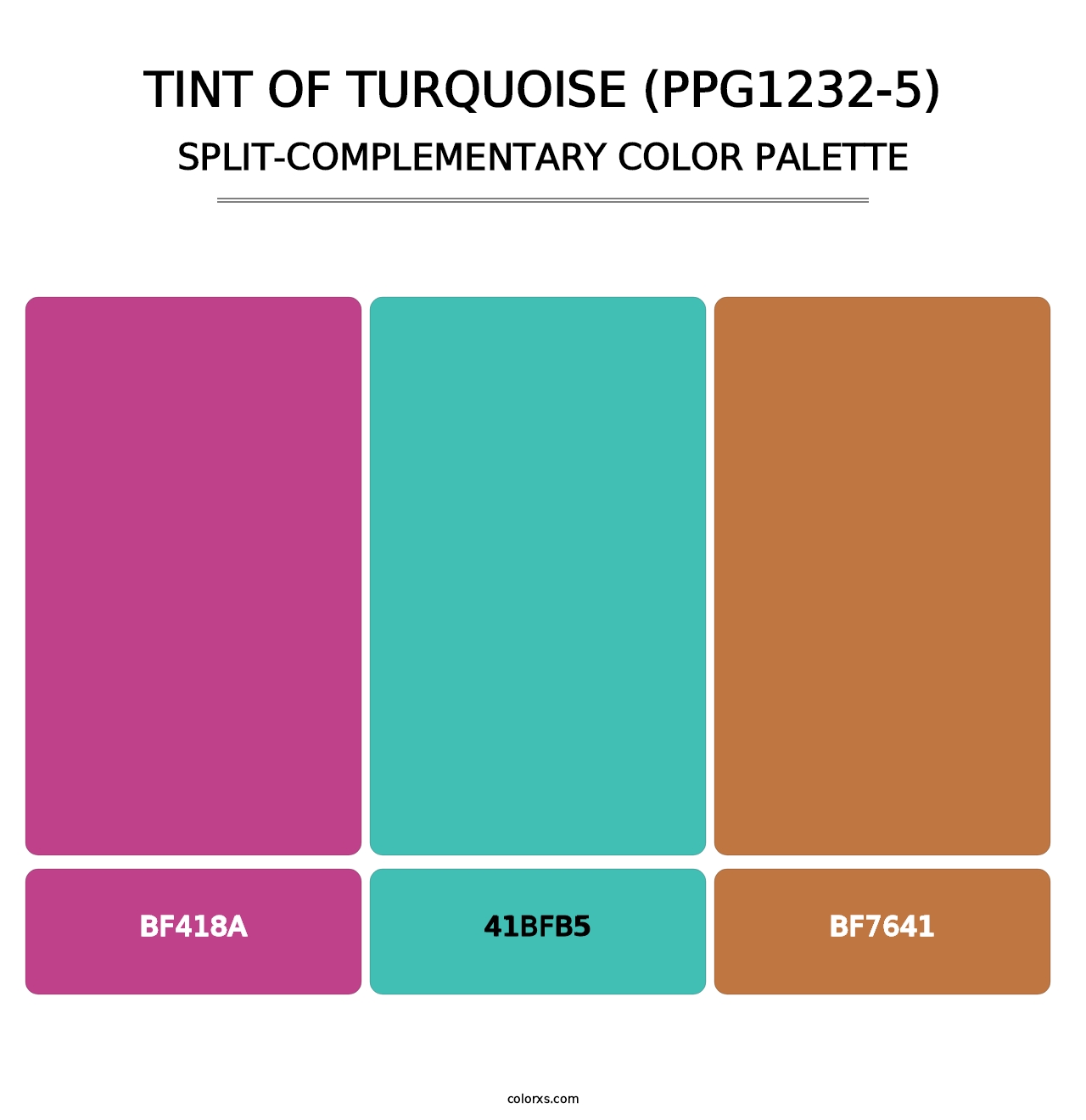 Tint Of Turquoise (PPG1232-5) - Split-Complementary Color Palette