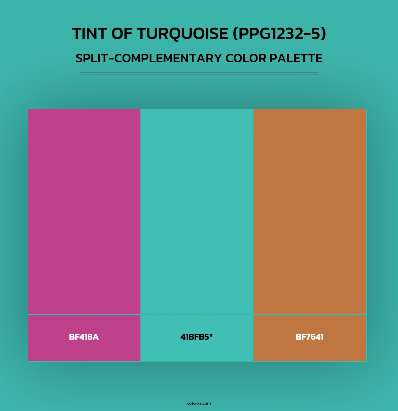 Tint Of Turquoise (PPG1232-5) - Split-Complementary Color Palette