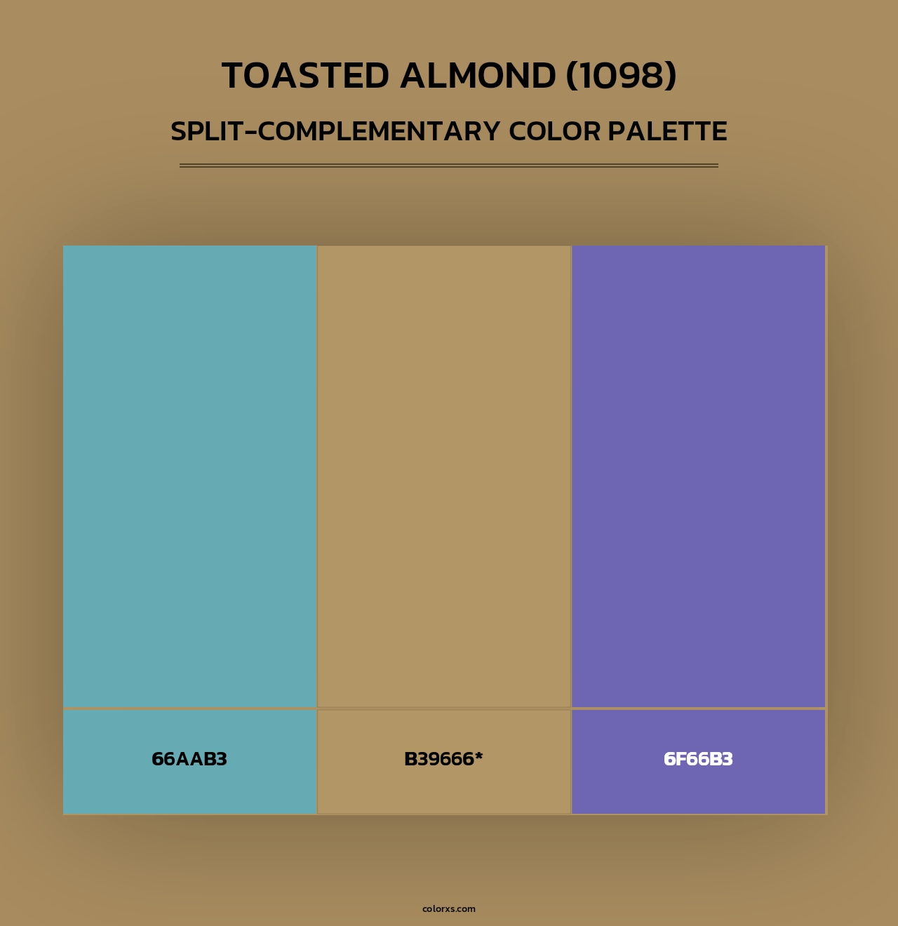 Toasted Almond (1098) - Split-Complementary Color Palette