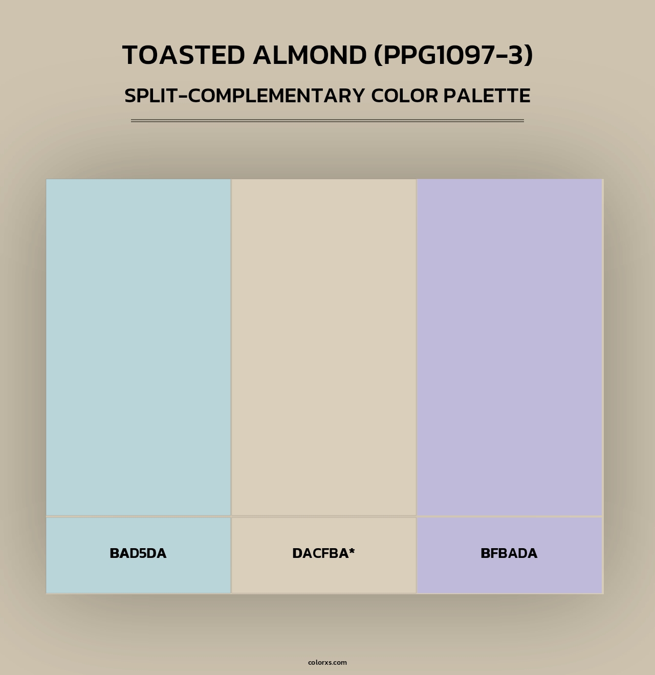 Toasted Almond (PPG1097-3) - Split-Complementary Color Palette