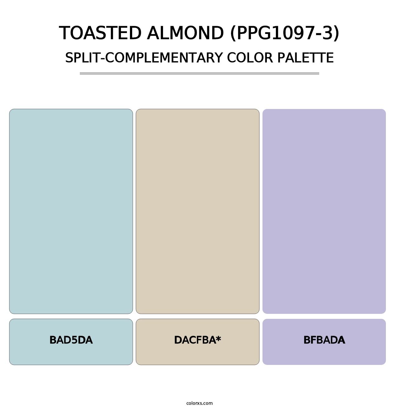 Toasted Almond (PPG1097-3) - Split-Complementary Color Palette