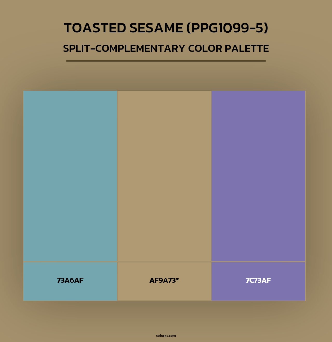Toasted Sesame (PPG1099-5) - Split-Complementary Color Palette