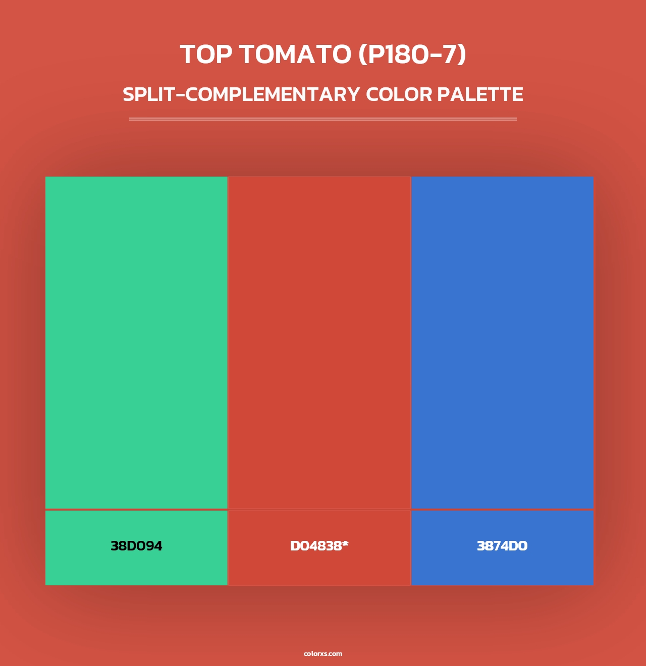 Top Tomato (P180-7) - Split-Complementary Color Palette