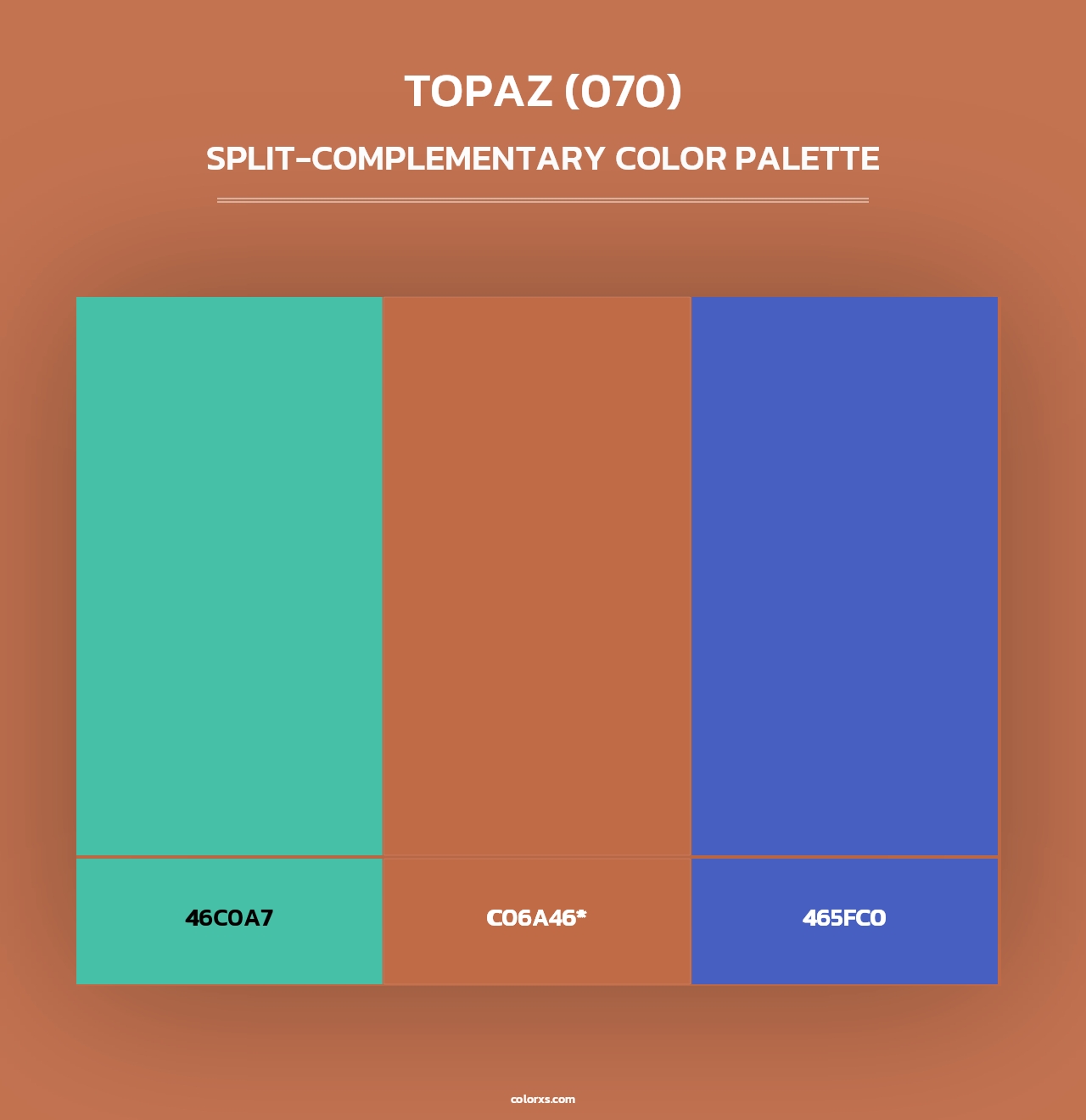 Topaz (070) - Split-Complementary Color Palette