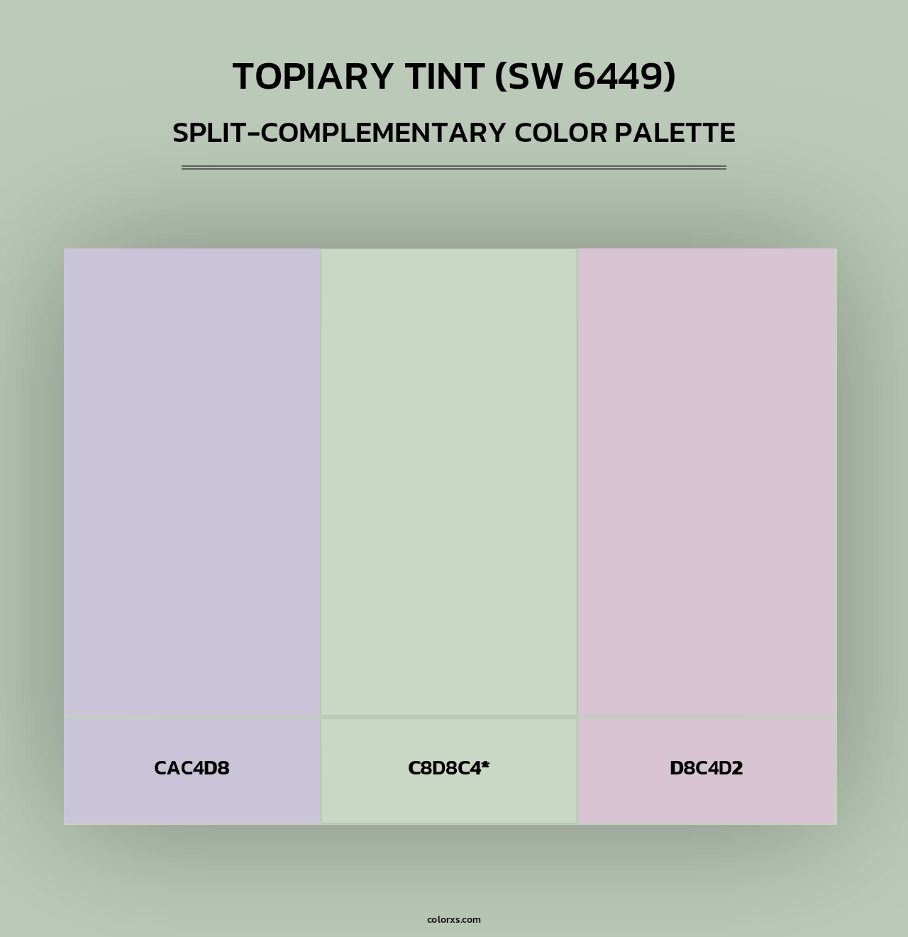 Topiary Tint (SW 6449) - Split-Complementary Color Palette