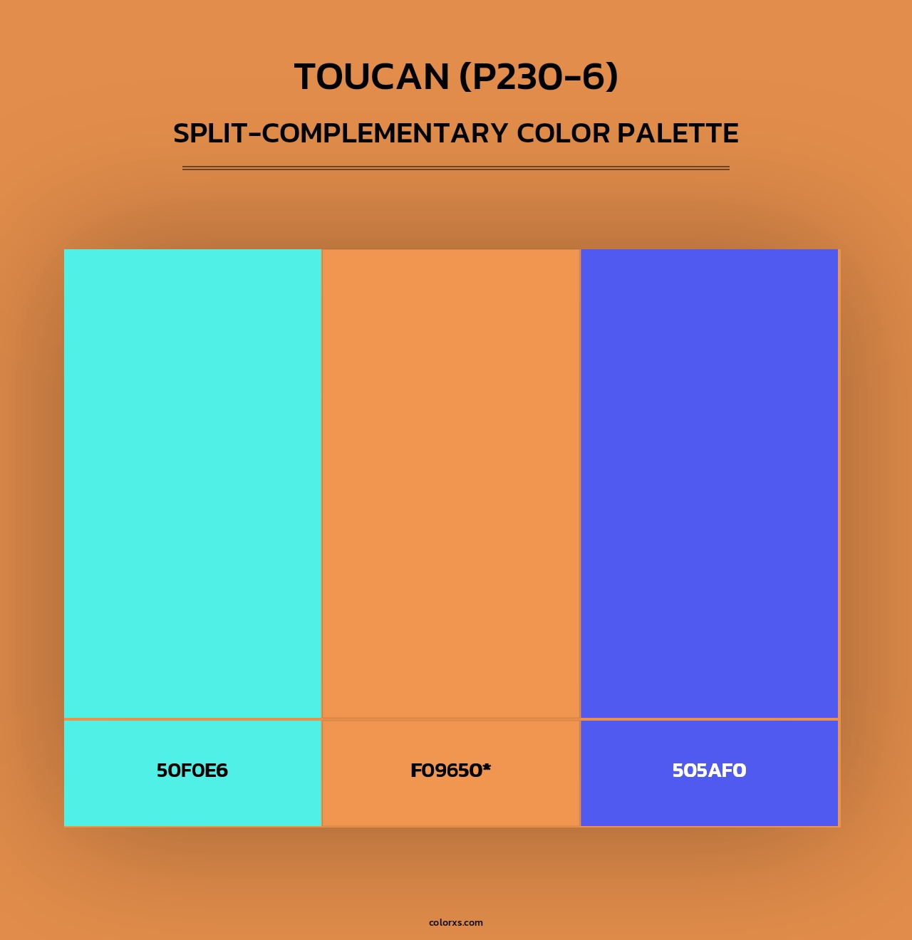 Toucan (P230-6) - Split-Complementary Color Palette