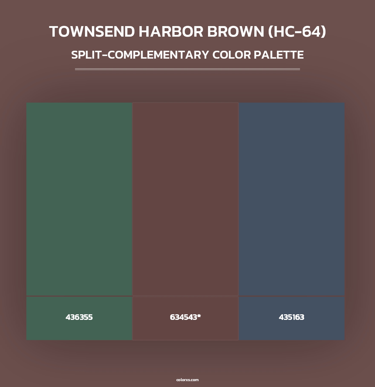 Townsend Harbor Brown (HC-64) - Split-Complementary Color Palette