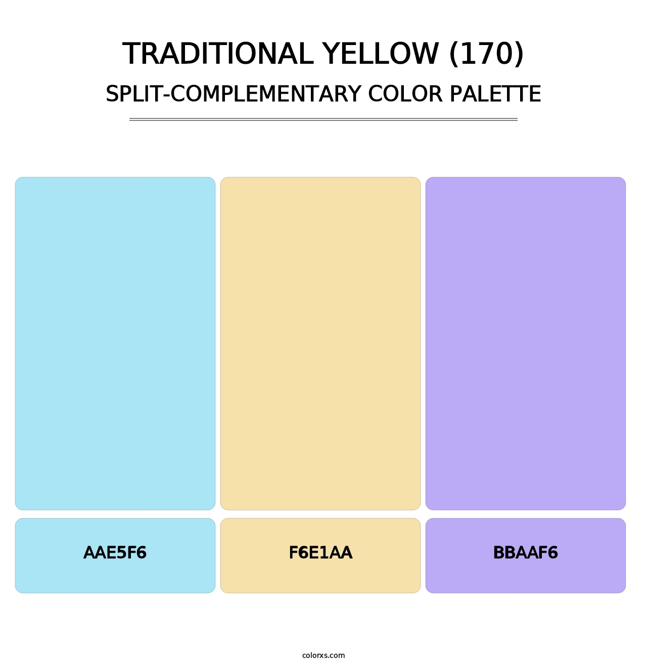 Traditional Yellow (170) - Split-Complementary Color Palette