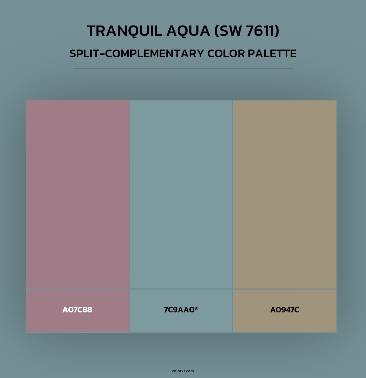 Tranquil Aqua (SW 7611) - Split-Complementary Color Palette