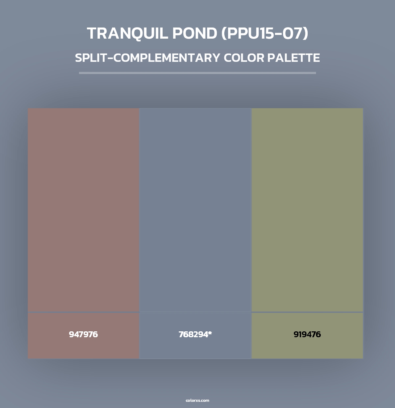 Tranquil Pond (PPU15-07) - Split-Complementary Color Palette