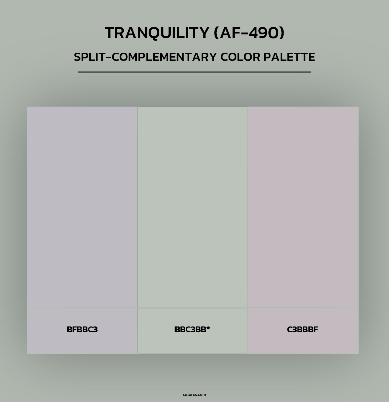 Tranquility (AF-490) - Split-Complementary Color Palette