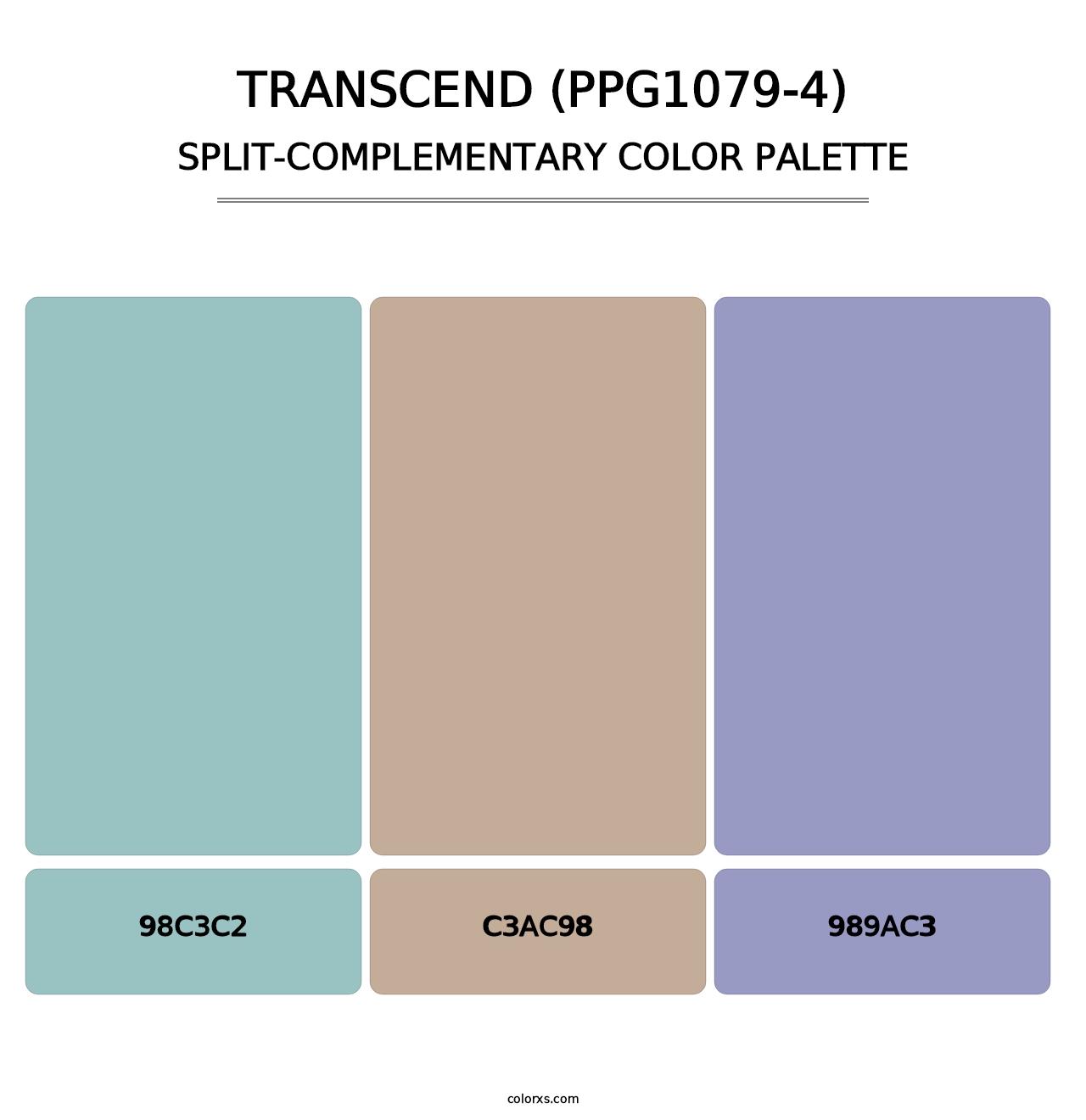 Transcend (PPG1079-4) - Split-Complementary Color Palette