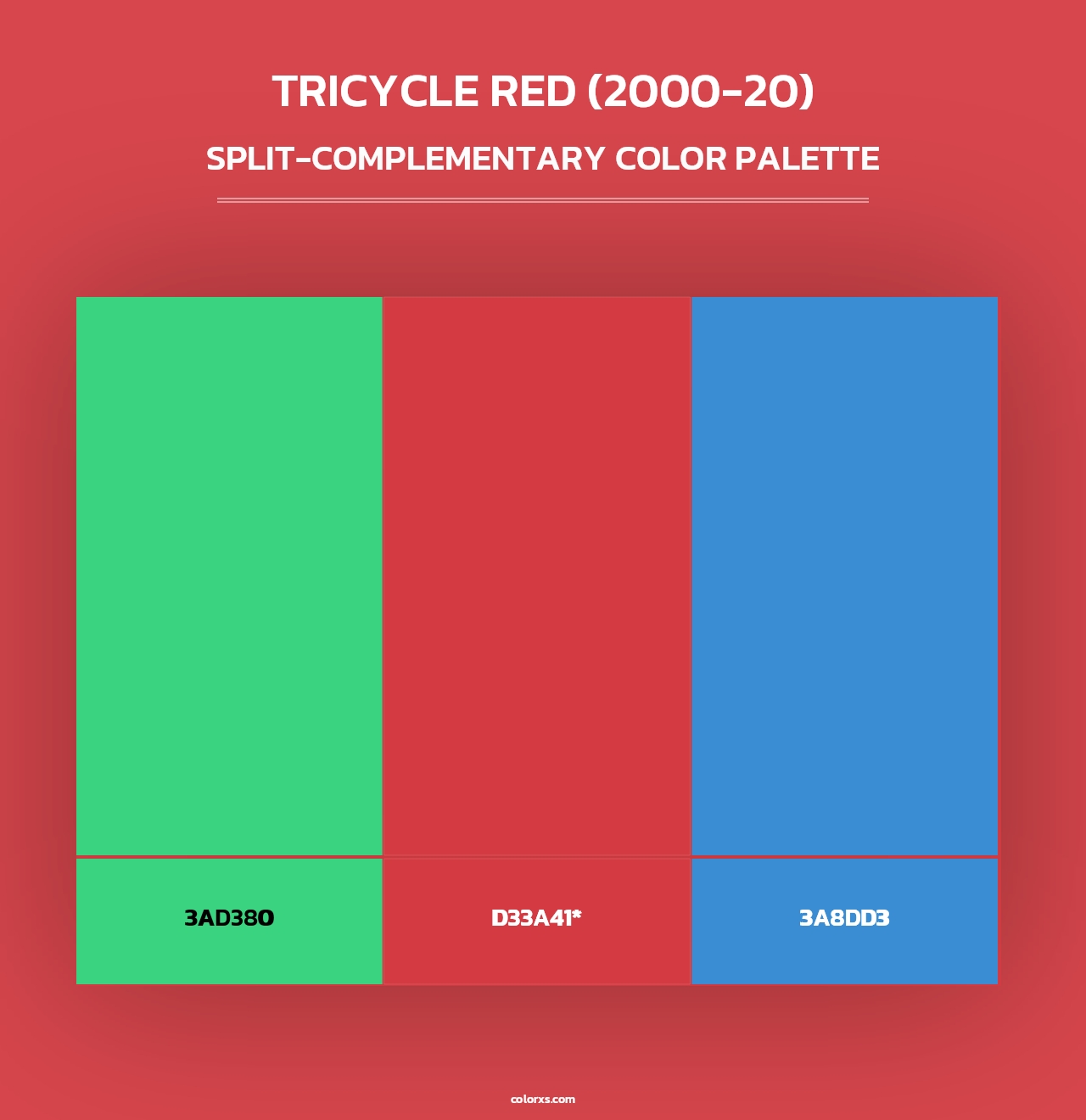 Tricycle Red (2000-20) - Split-Complementary Color Palette