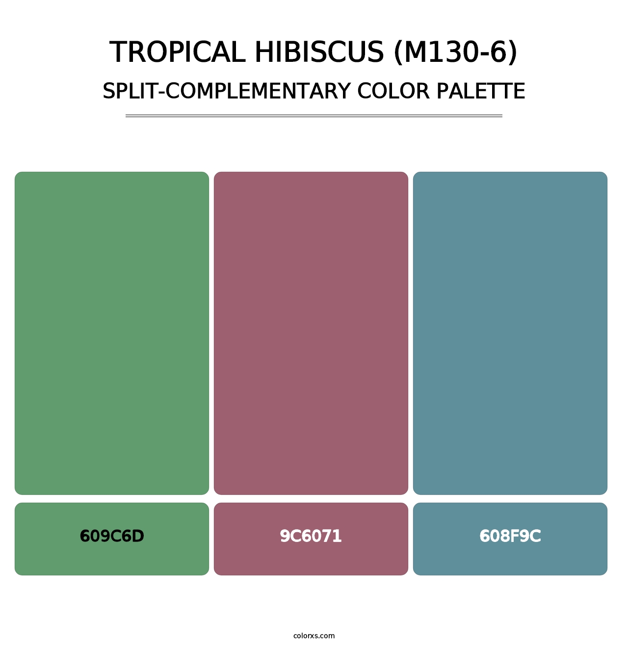 Tropical Hibiscus (M130-6) - Split-Complementary Color Palette