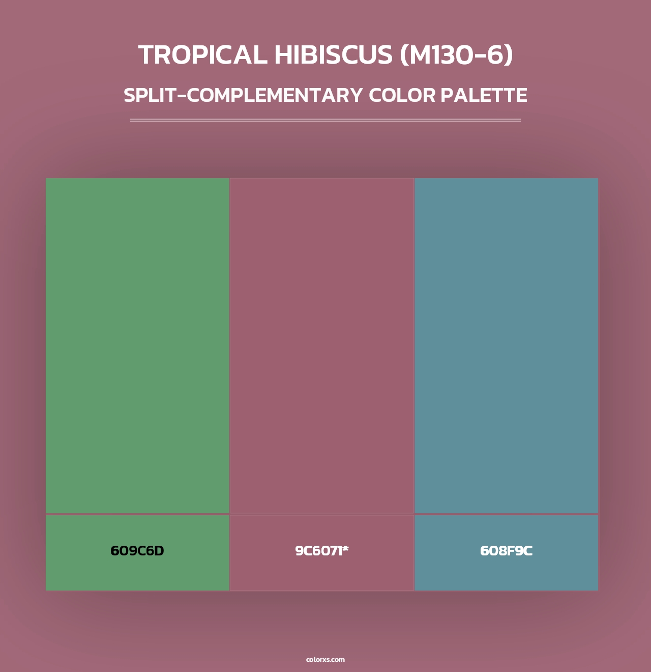 Tropical Hibiscus (M130-6) - Split-Complementary Color Palette